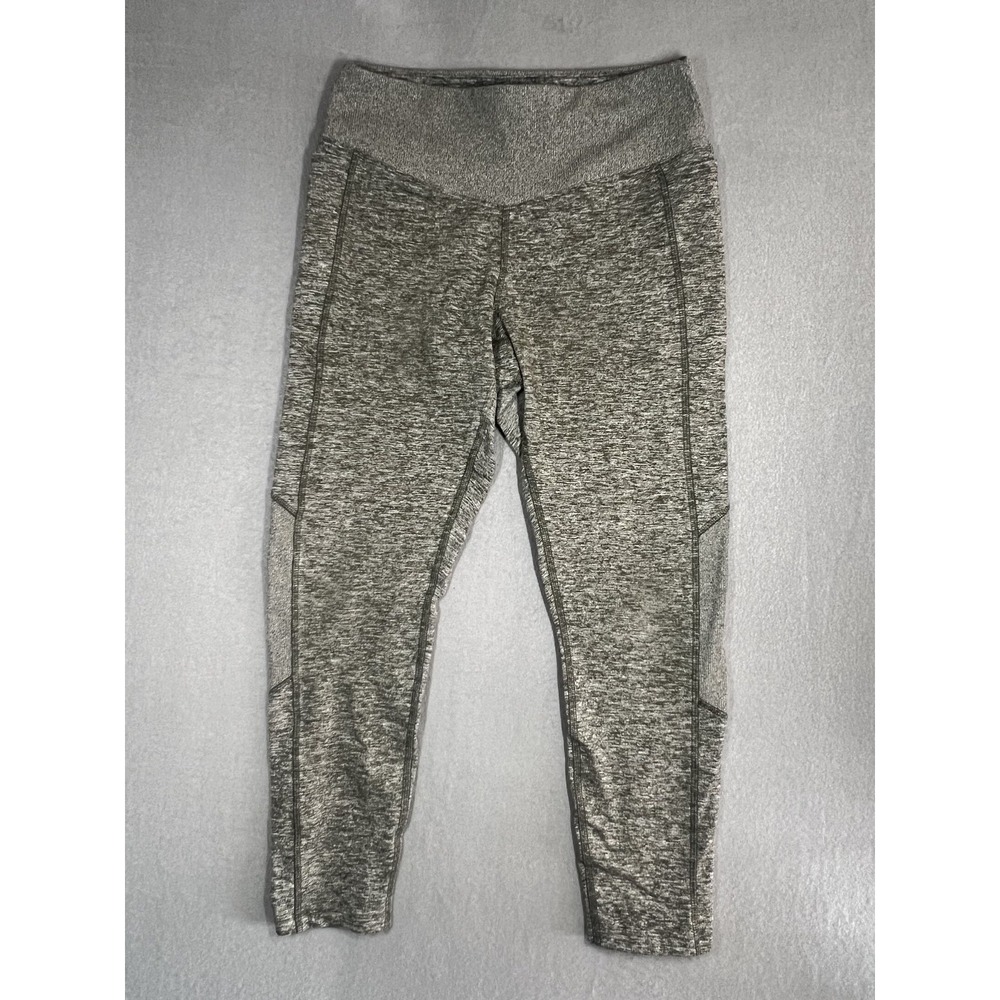 PINK Victoria's Secret Cozy Leggings Women's M Green Marl Cropped Yoga Athletic